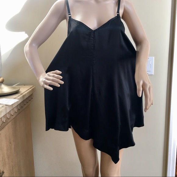Saks - Black Silk asymmetrical blouse, Size Med - Picture 6 of 8